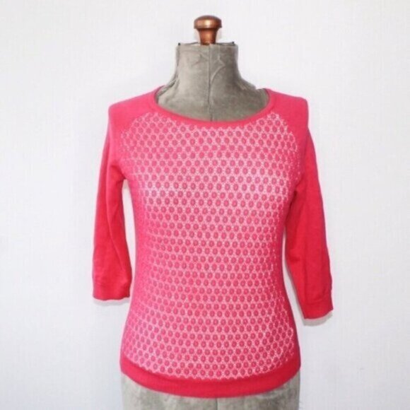 Jessica Hot Pink Crochet Sweater - Picture 4 of 9